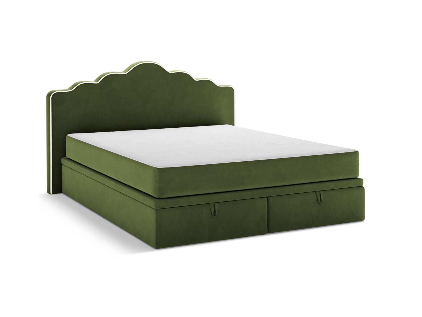 Boxspring Bed Set: Headboard + Box Springs/Mattress + Mattress Topper, "Dream", 180x211x122