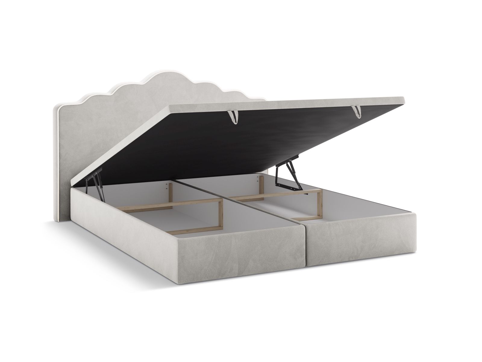 Boxspring Bed Set: Headboard + Box Springs/Mattress + Mattress Topper, "Dream", 200x211x122