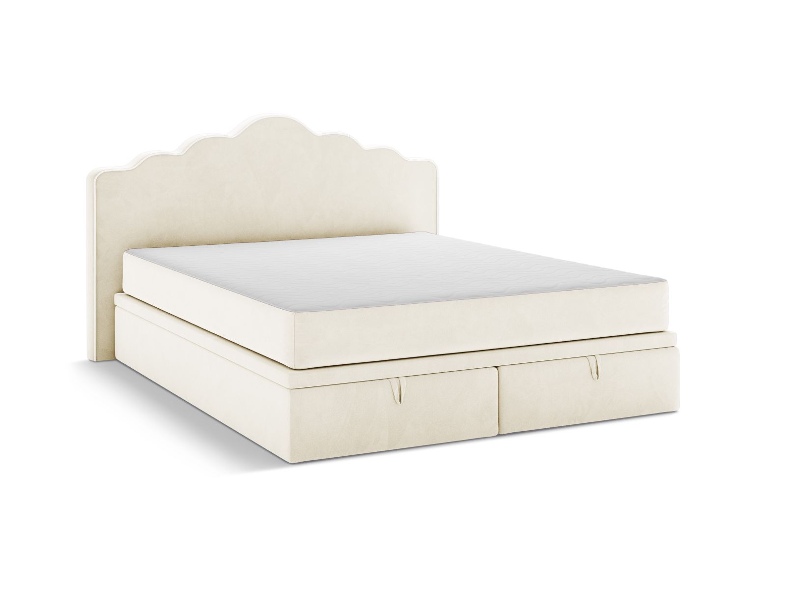 Boxspring Bed Set: Headboard + Box Springs/Mattress + Mattress Topper, "Dream", 200x211x122