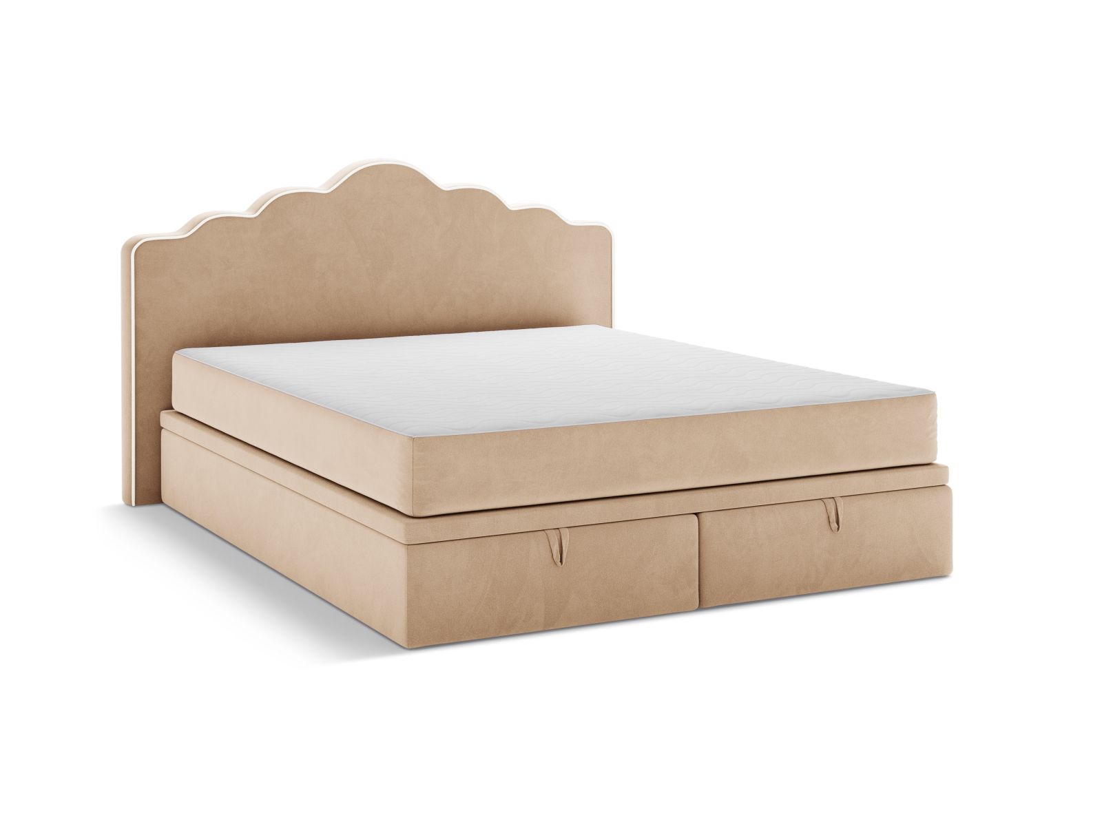 Boxspring Bed Set: Headboard + Box Springs/Mattress + Mattress Topper, "Dream", 200x211x122
