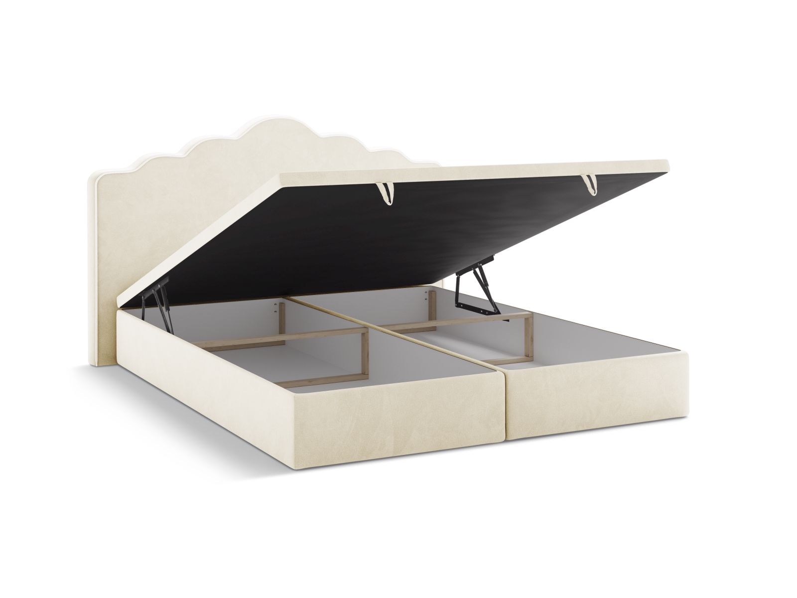 Boxspring Bed Set: Headboard + Box Springs/Mattress + Mattress Topper, "Dream", 220x211x122