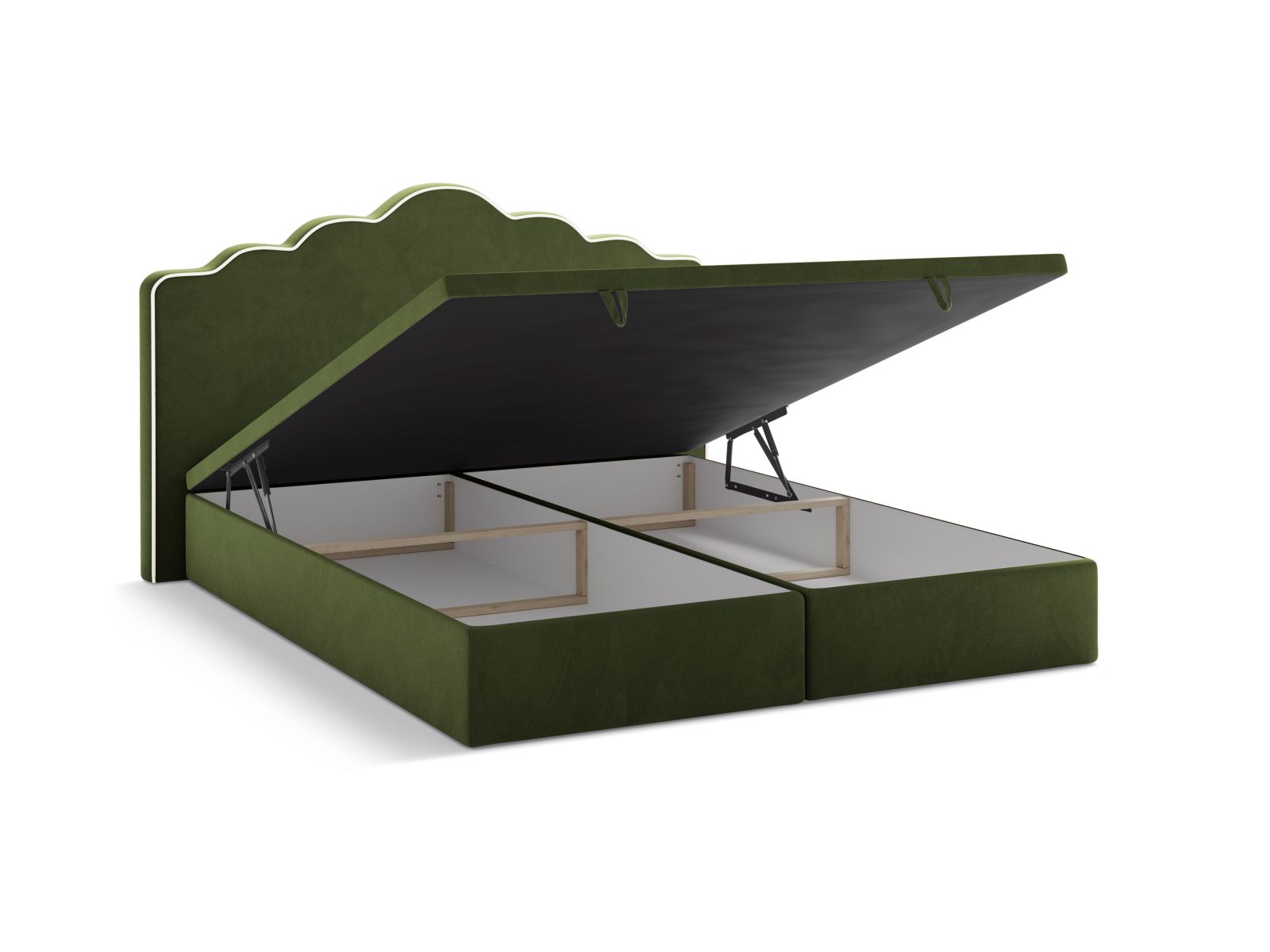 Boxspring Bed Set: Headboard + Box Springs/Mattress + Mattress Topper, "Dream", 220x211x122