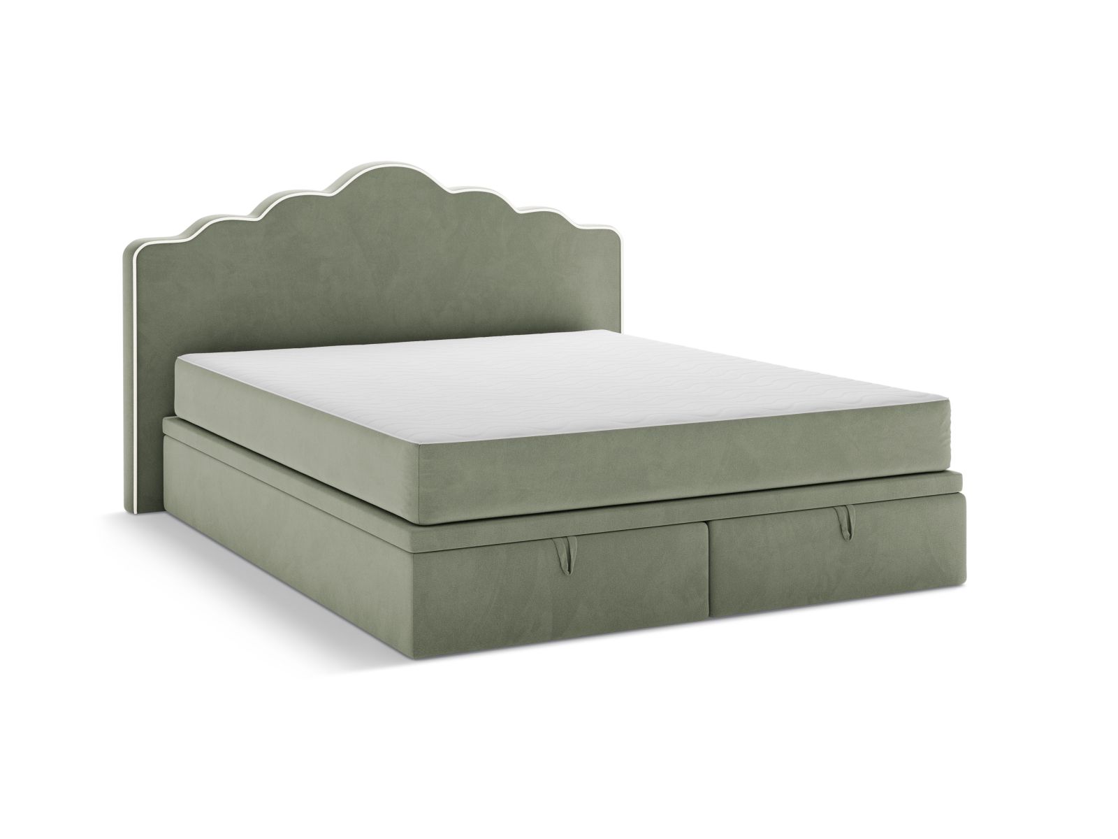 Boxspring Bed Set: Headboard + Box Springs/Mattress + Mattress Topper, "Dream", 220x211x122