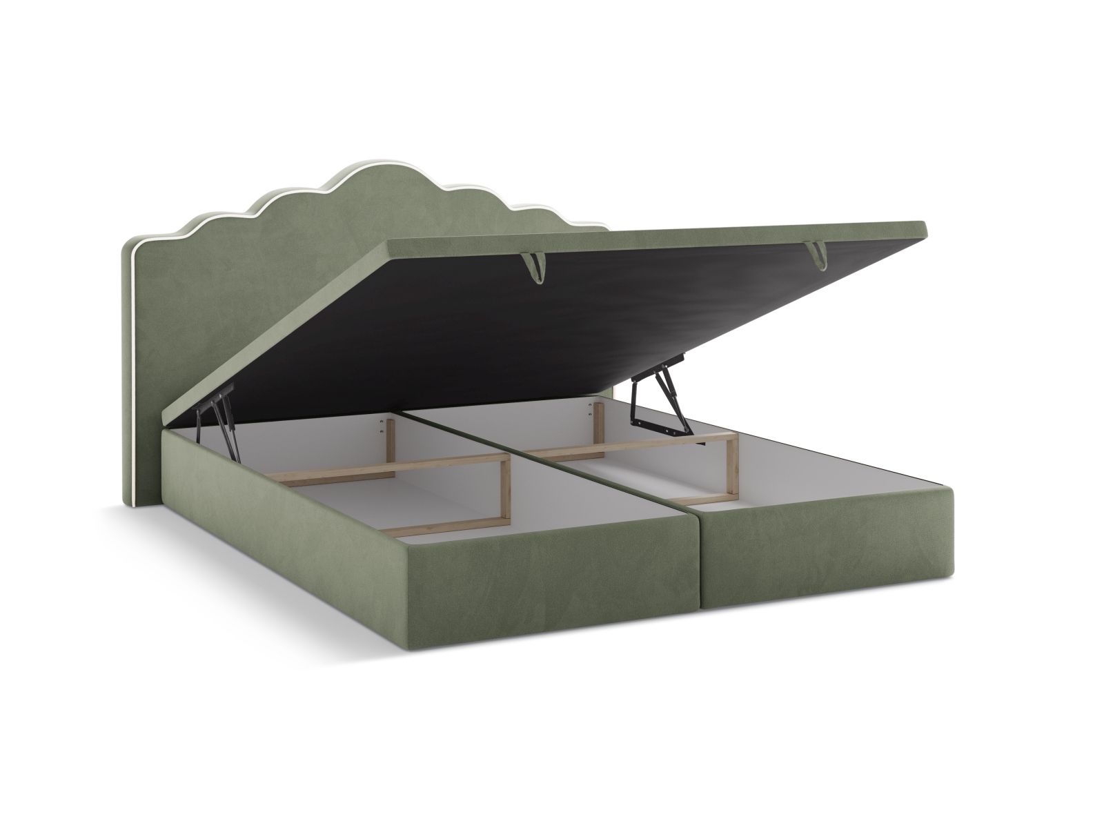 Boxspring Bed Set: Headboard + Box Springs/Mattress + Mattress Topper, "Dream", 220x211x122