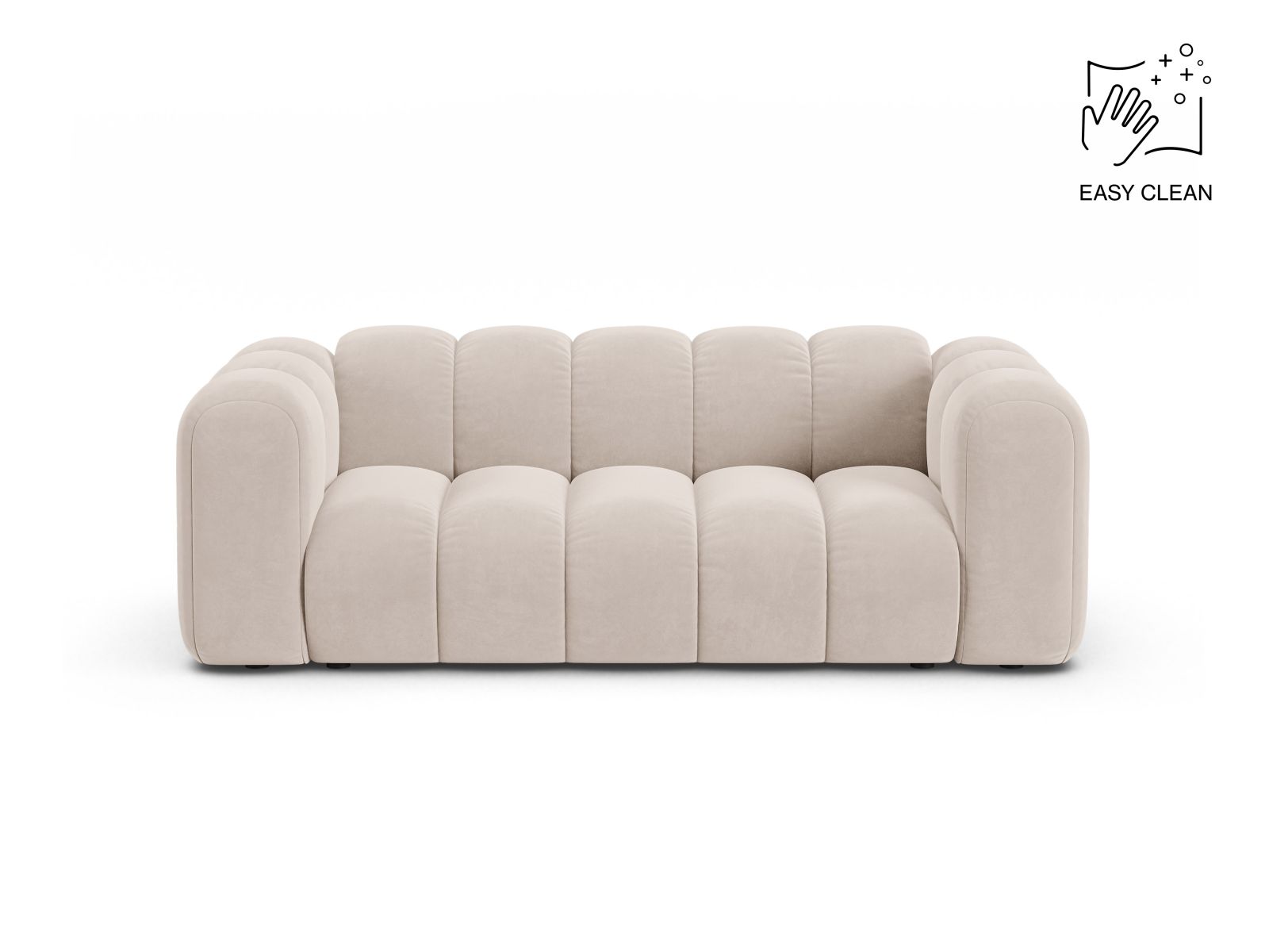 Velvet Modular Sofa, "Lupine", 2 Seats, 200x95x70