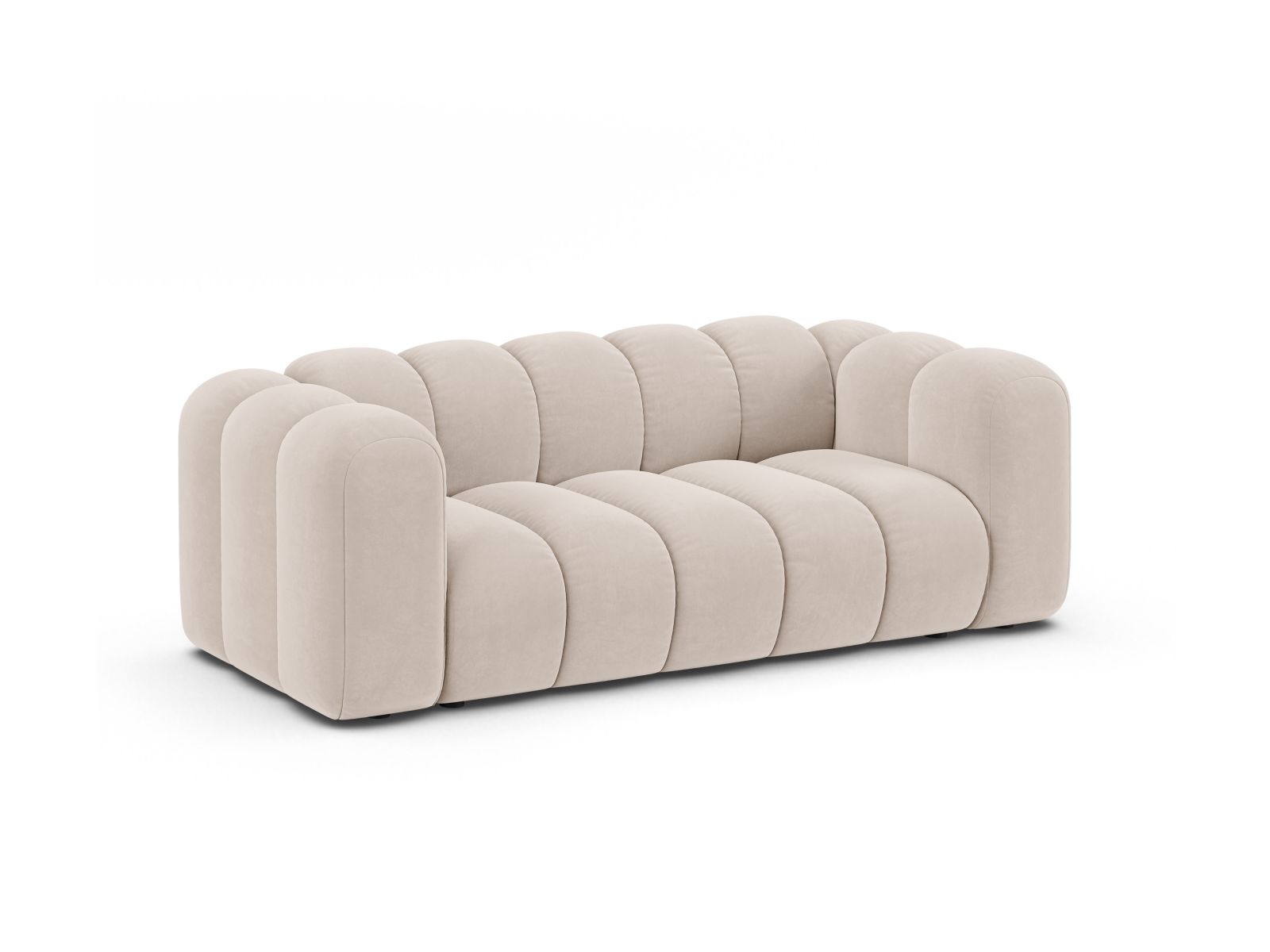 Velvet Modular Sofa, "Lupine", 2 Seats, 200x95x70