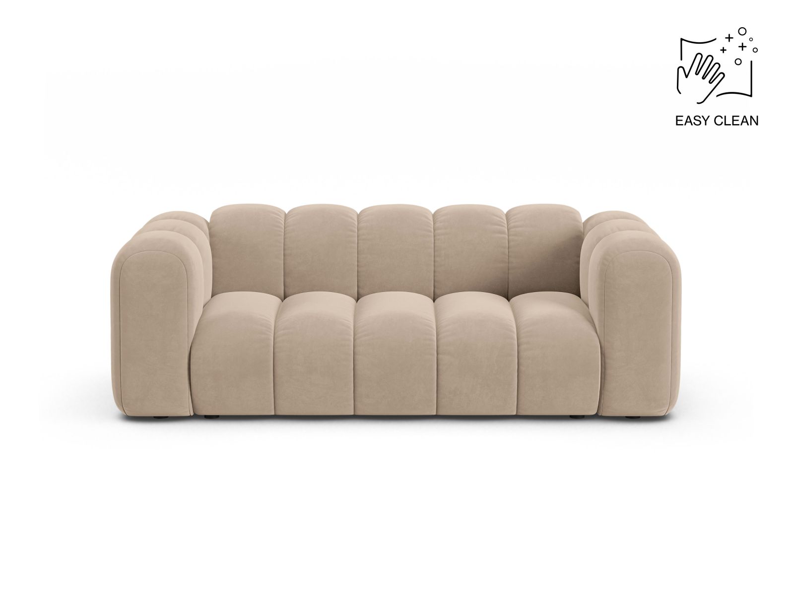Velvet Modular Sofa, "Lupine", 2 Seats, 200x95x70