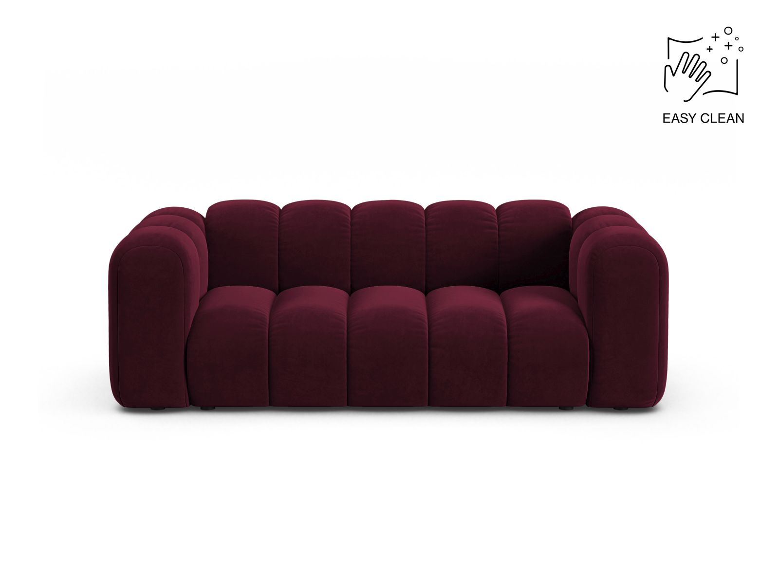Velvet Modular Sofa, "Lupine", 2 Seats, 200x95x70