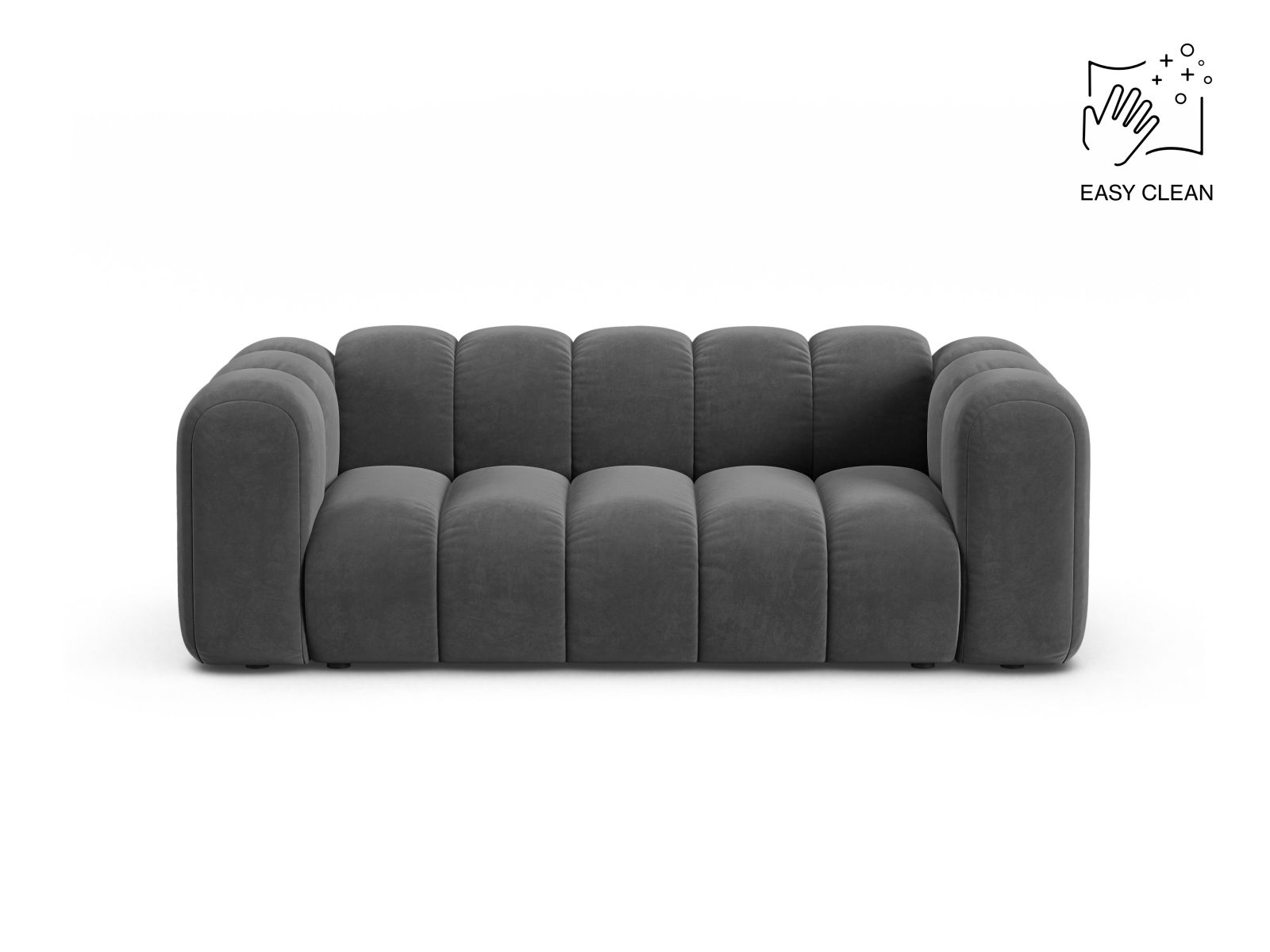 Velvet Modular Sofa, "Lupine", 2 Seats, 200x95x70