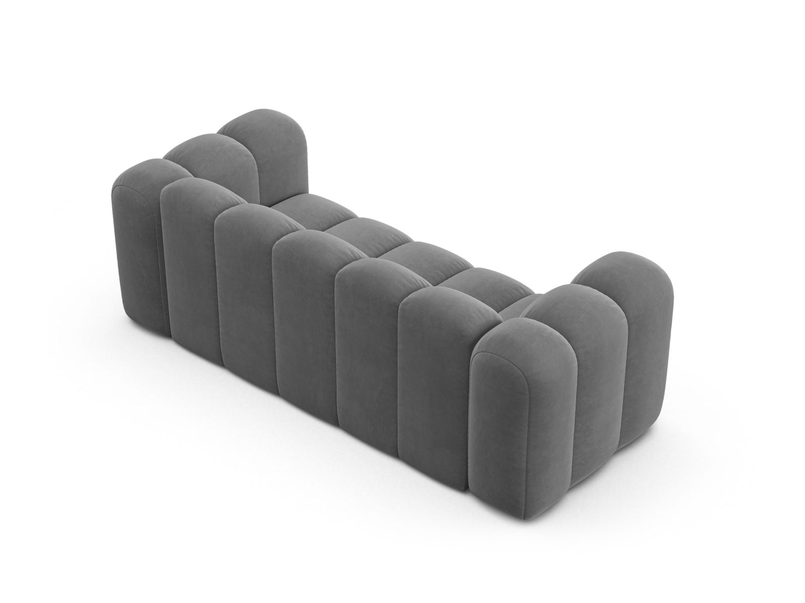 Velvet Modular Sofa, "Lupine", 2 Seats, 200x95x70