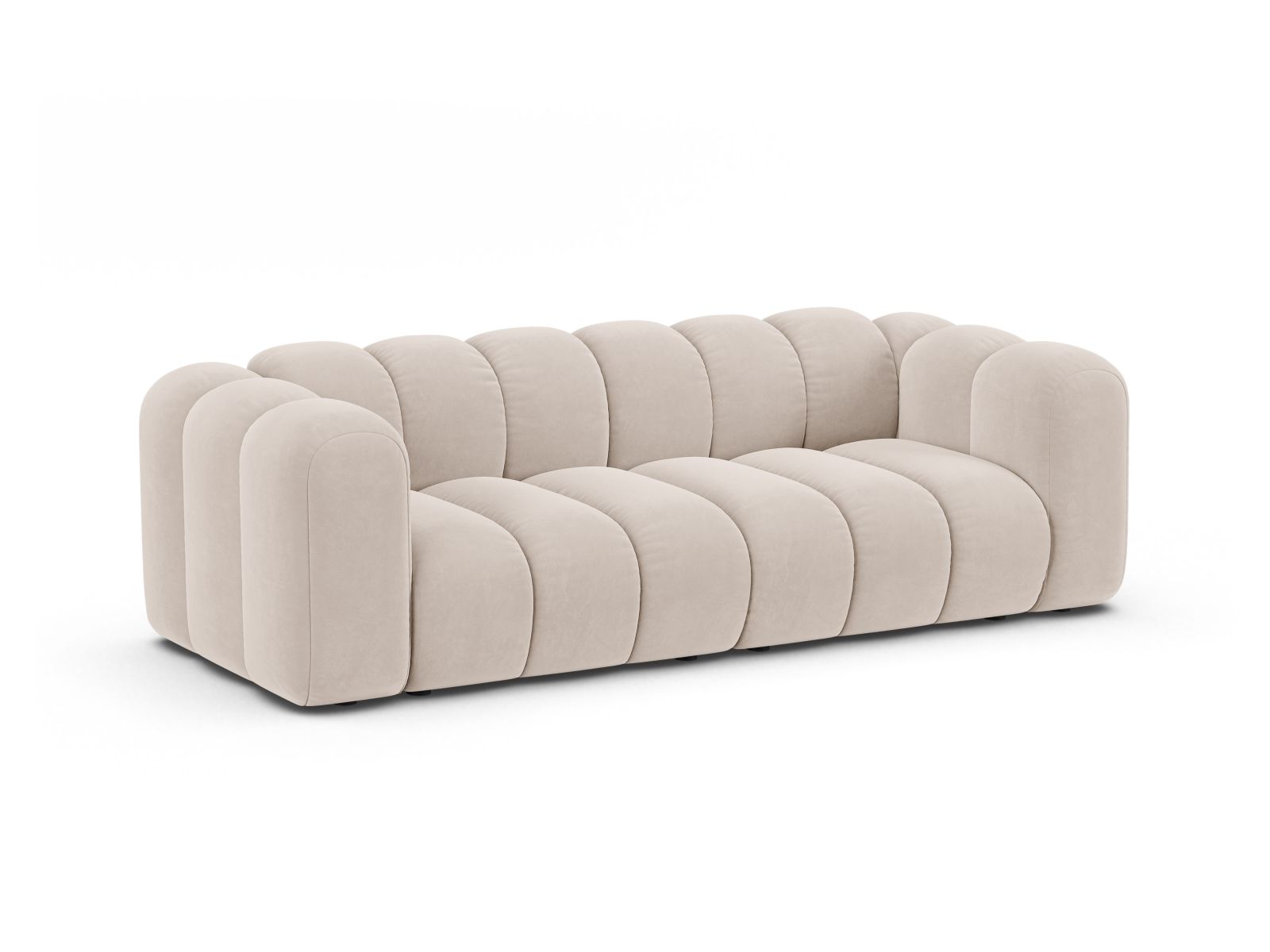 Velvet Modular Sofa, "Lupine", 3 Seats, 230x95x70
