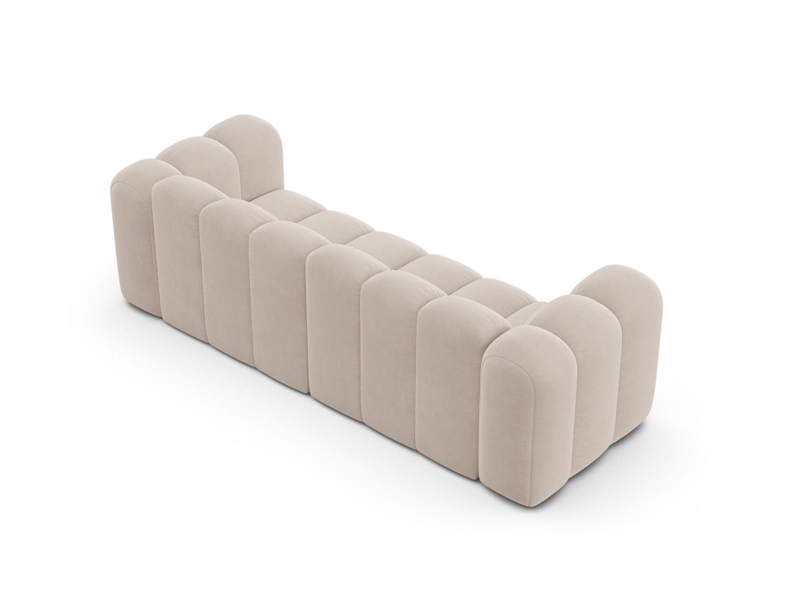 Velvet Modular Sofa, "Lupine", 3 Seats, 230x95x70