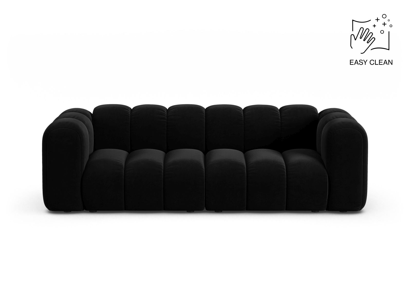 Velvet Modular Sofa, "Lupine", 3 Seats, 230x95x70