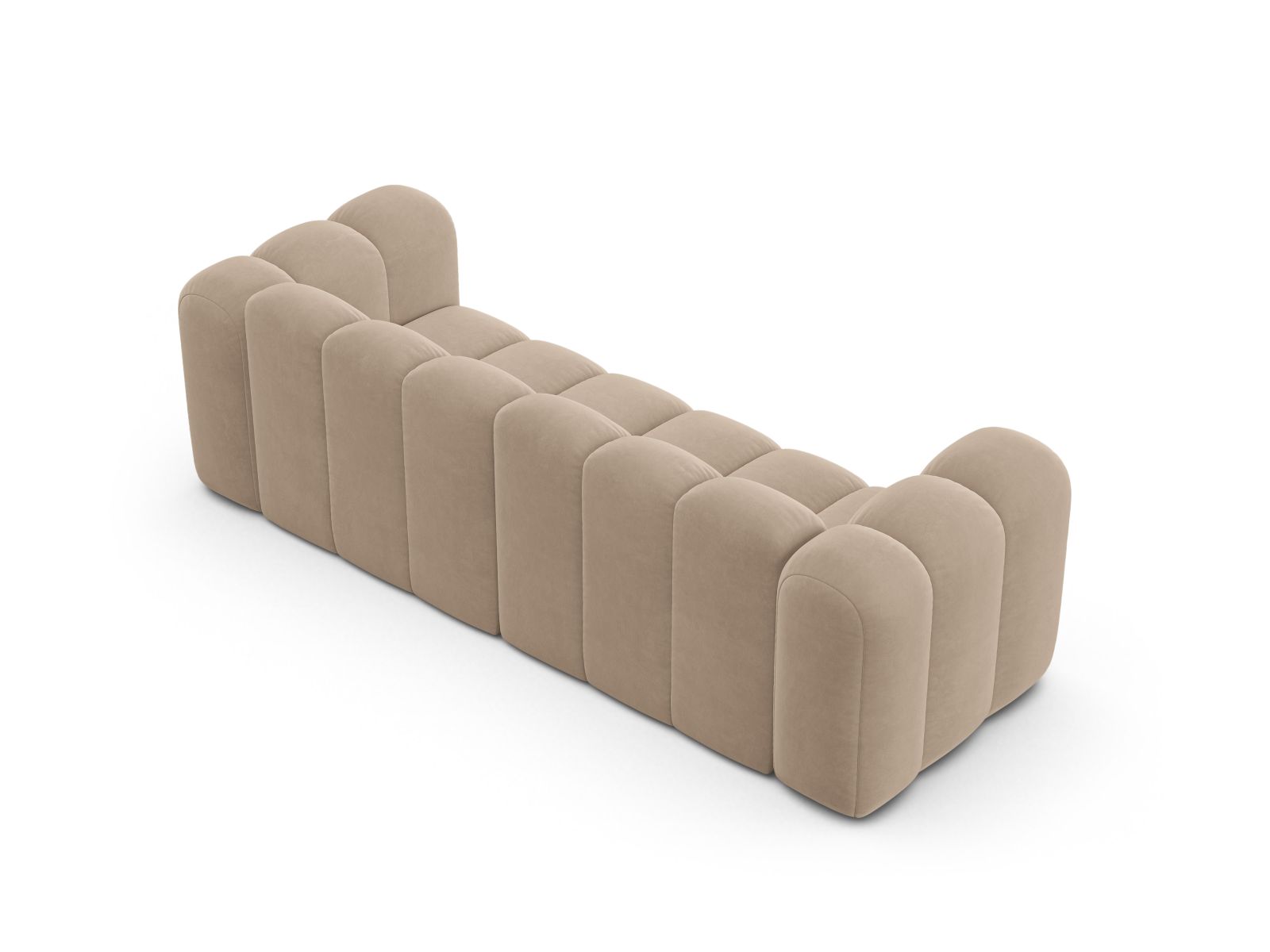 Velvet Modular Sofa, "Lupine", 3 Seats, 230x95x70