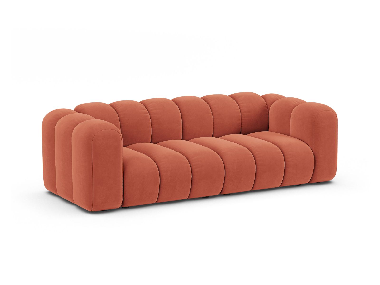 Velvet Modular Sofa, "Lupine", 3 Seats, 230x95x70