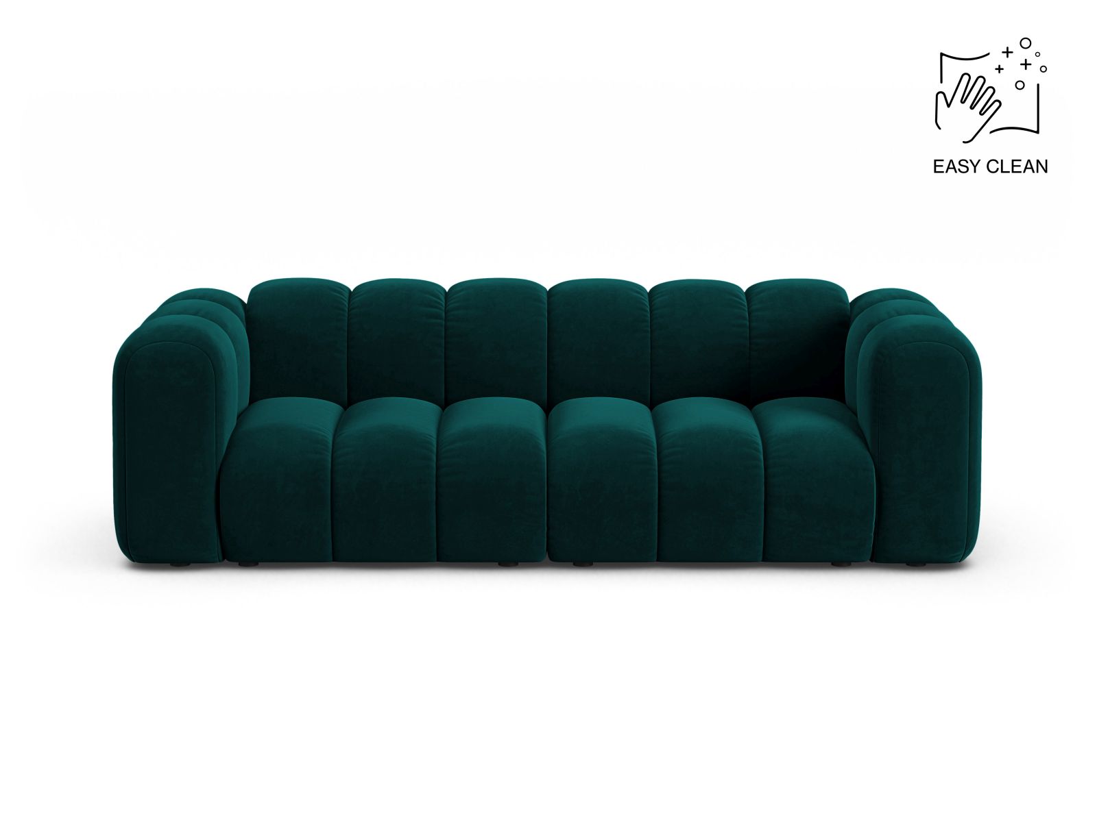 Velvet Modular Sofa, "Lupine", 3 Seats, 230x95x70