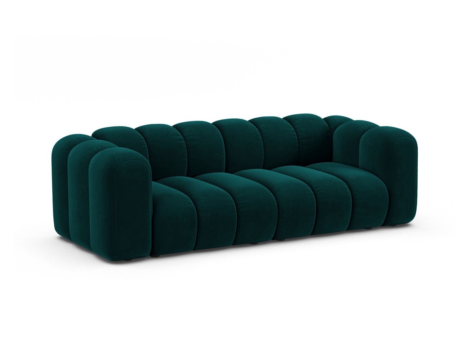Velvet Modular Sofa, "Lupine", 3 Seats, 230x95x70