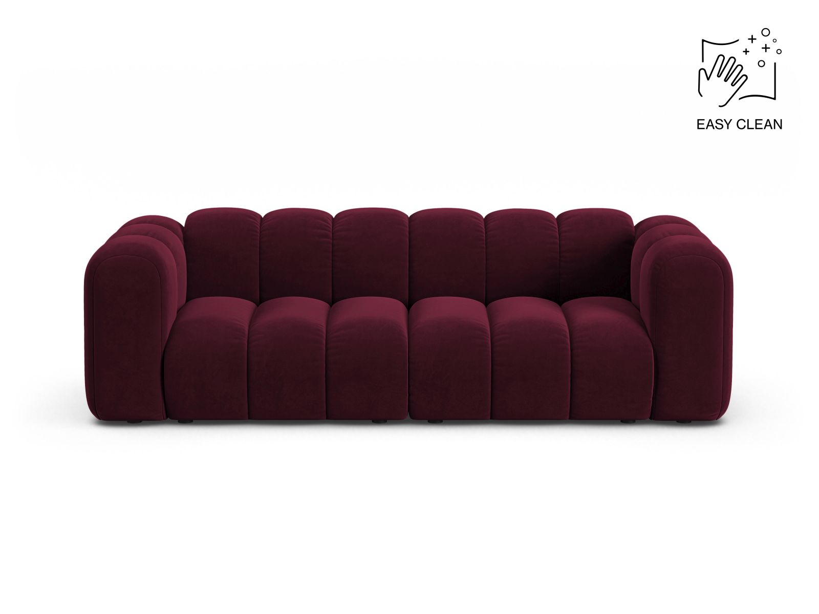 Velvet Modular Sofa, "Lupine", 3 Seats, 230x95x70