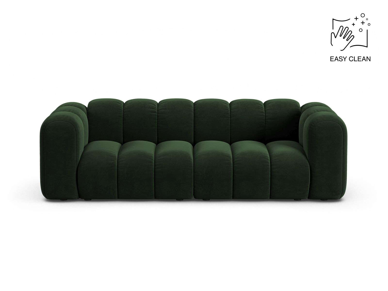 Velvet Modular Sofa, "Lupine", 3 Seats, 230x95x70