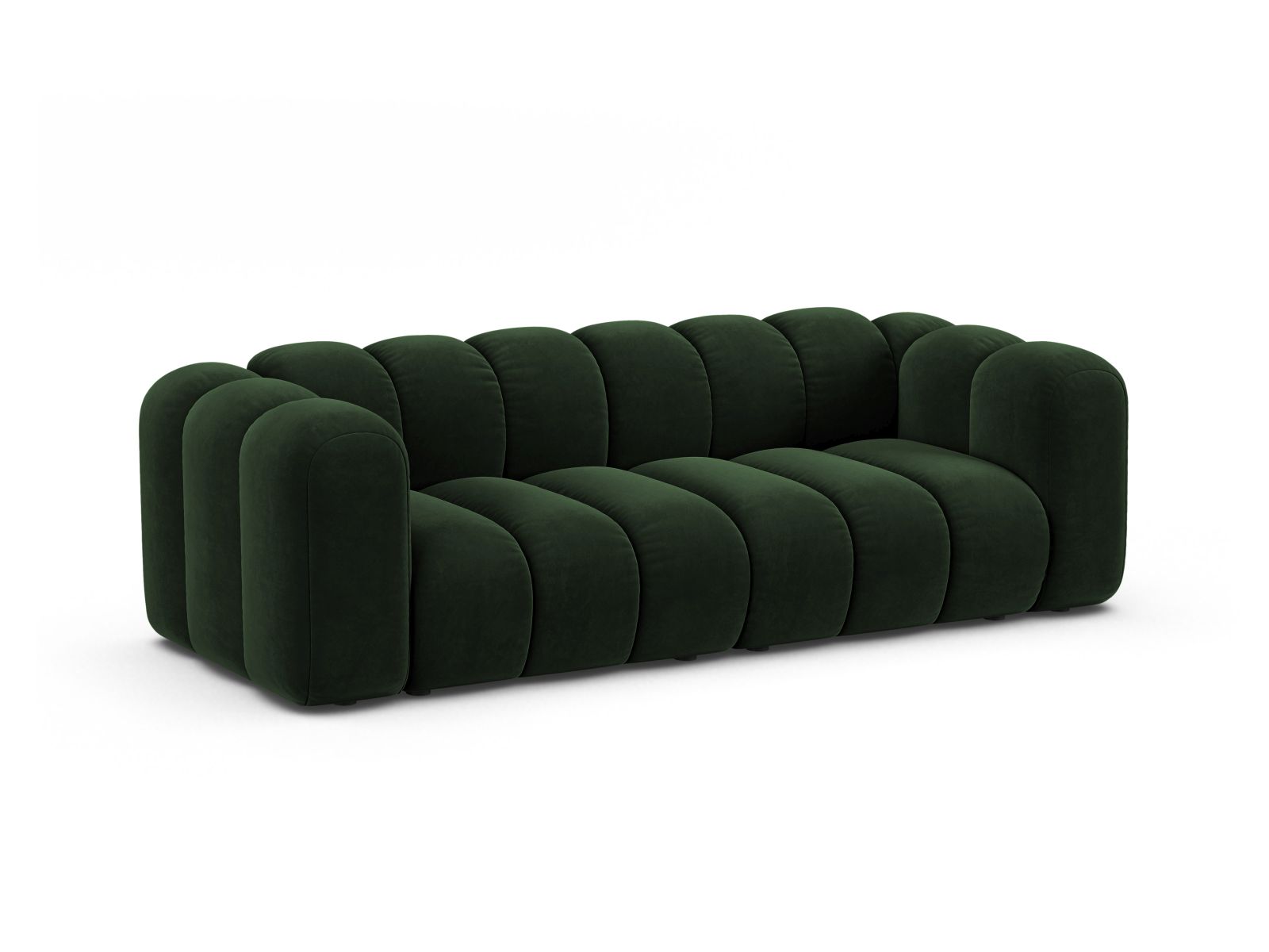 Velvet Modular Sofa, "Lupine", 3 Seats, 230x95x70