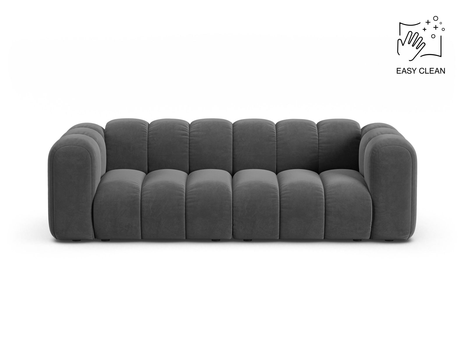 Velvet Modular Sofa, "Lupine", 3 Seats, 230x95x70