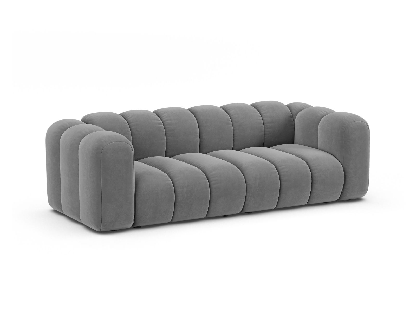 Velvet Modular Sofa, "Lupine", 3 Seats, 230x95x70