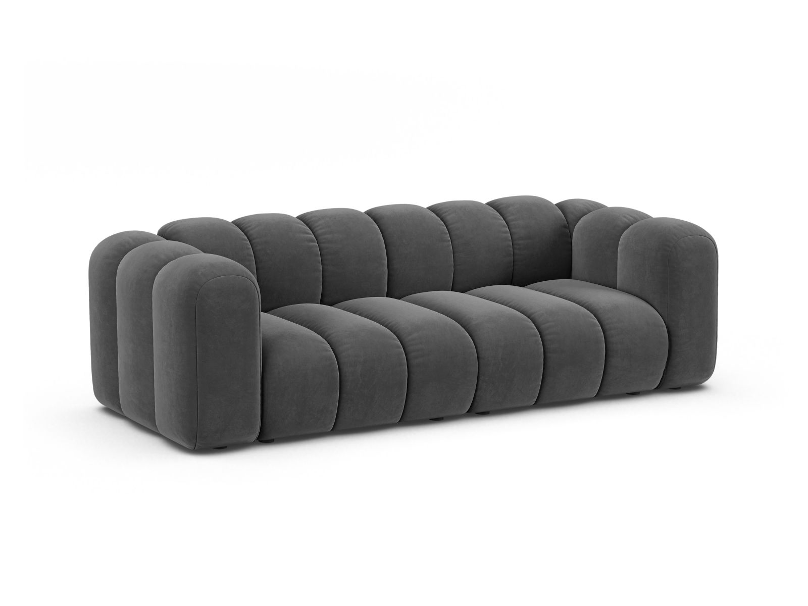 Velvet Modular Sofa, "Lupine", 3 Seats, 230x95x70