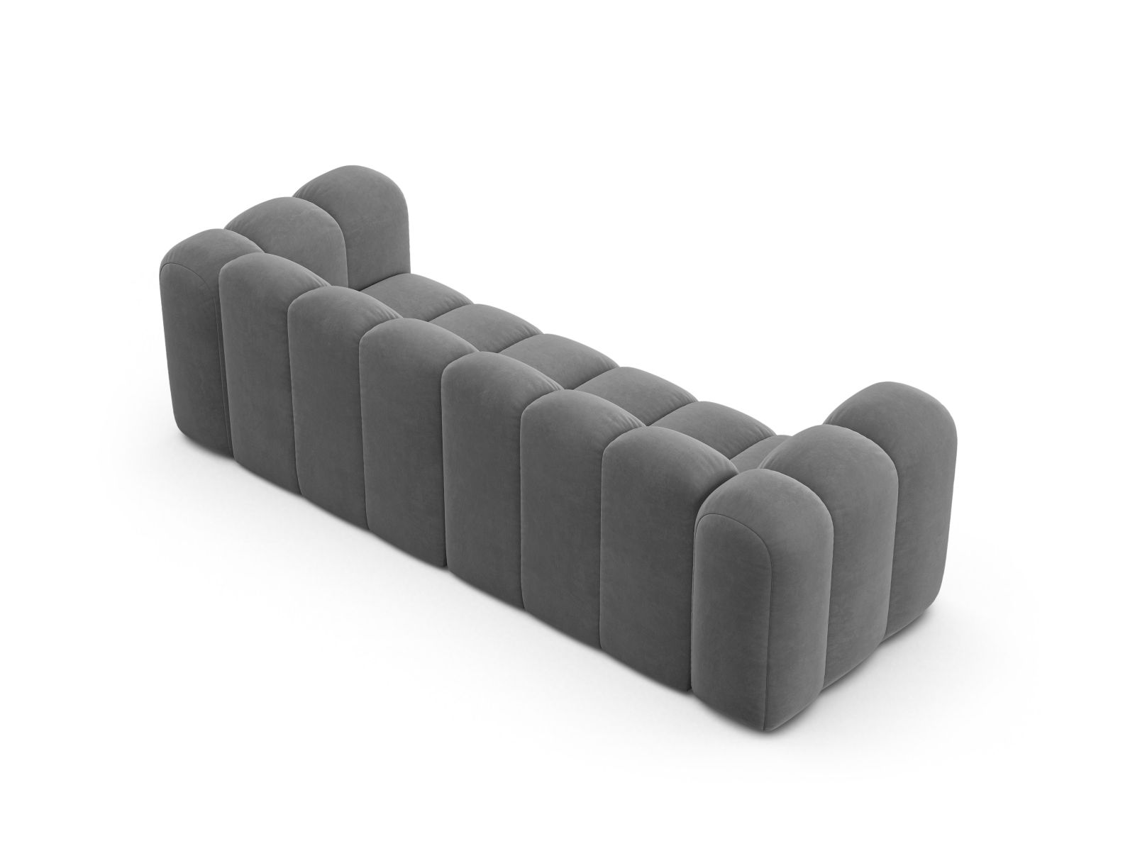 Velvet Modular Sofa, "Lupine", 3 Seats, 230x95x70