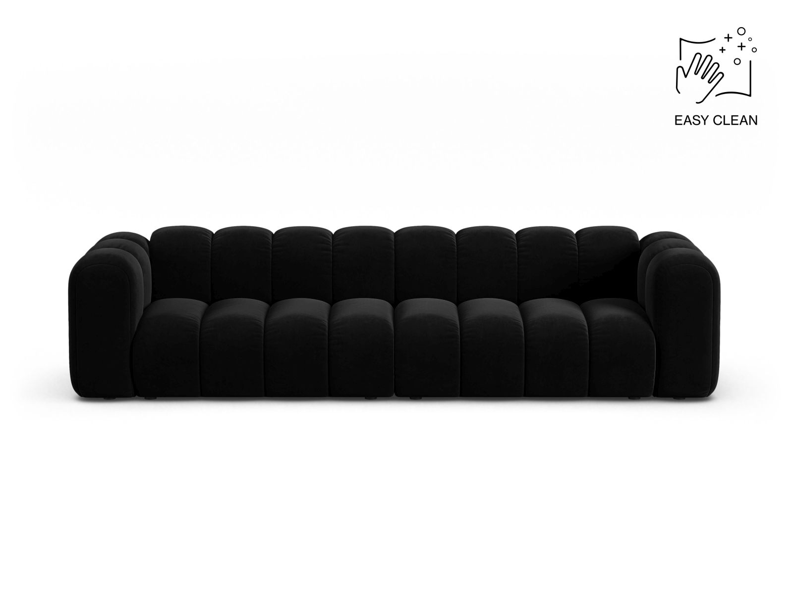 Velvet Modular Sofa, "Lupine", 4 Seats, 290x95x70