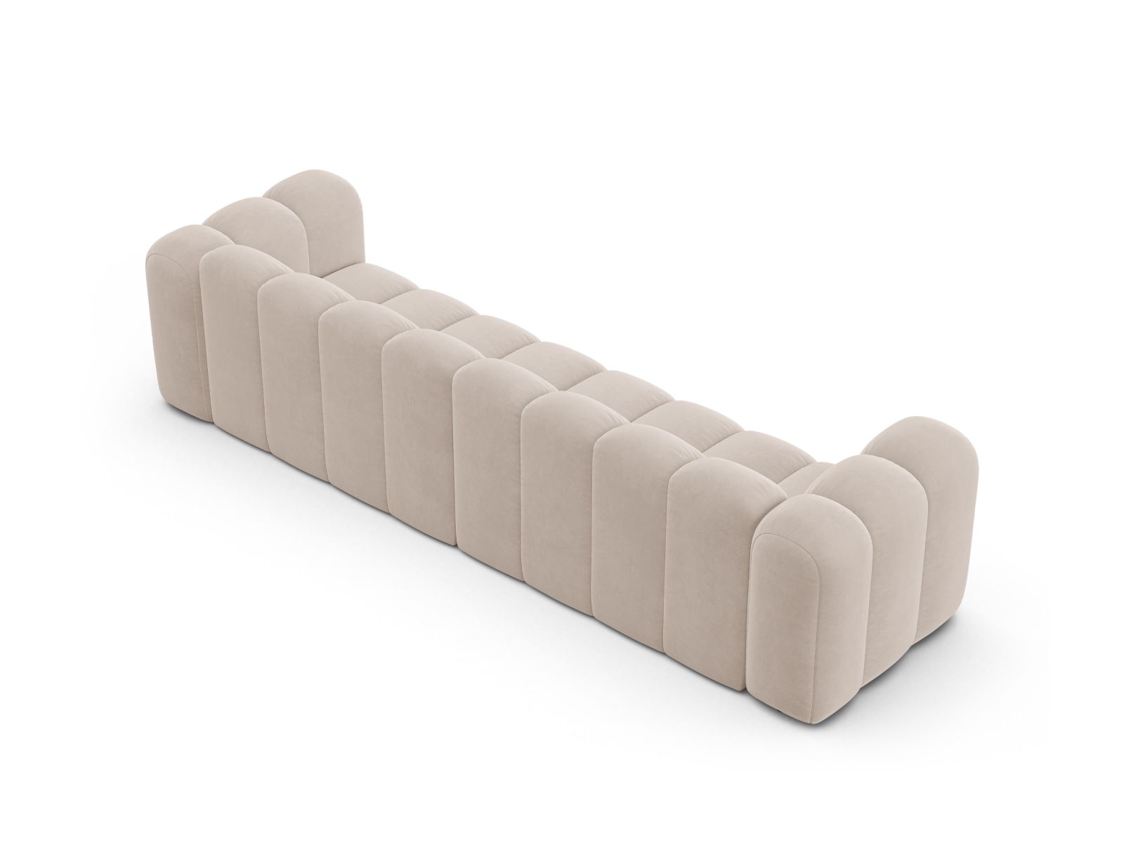Velvet Modular Sofa, "Lupine", 4 Seats, 290x95x70