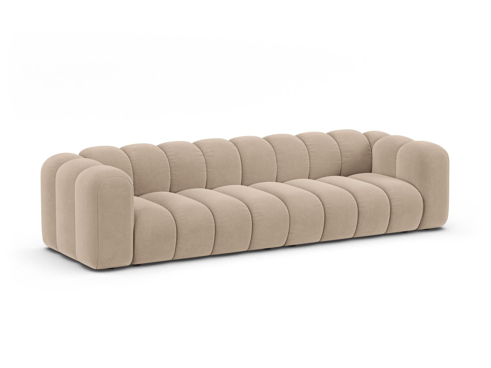 Velvet Modular Sofa, "Lupine", 4 Seats, 290x95x70