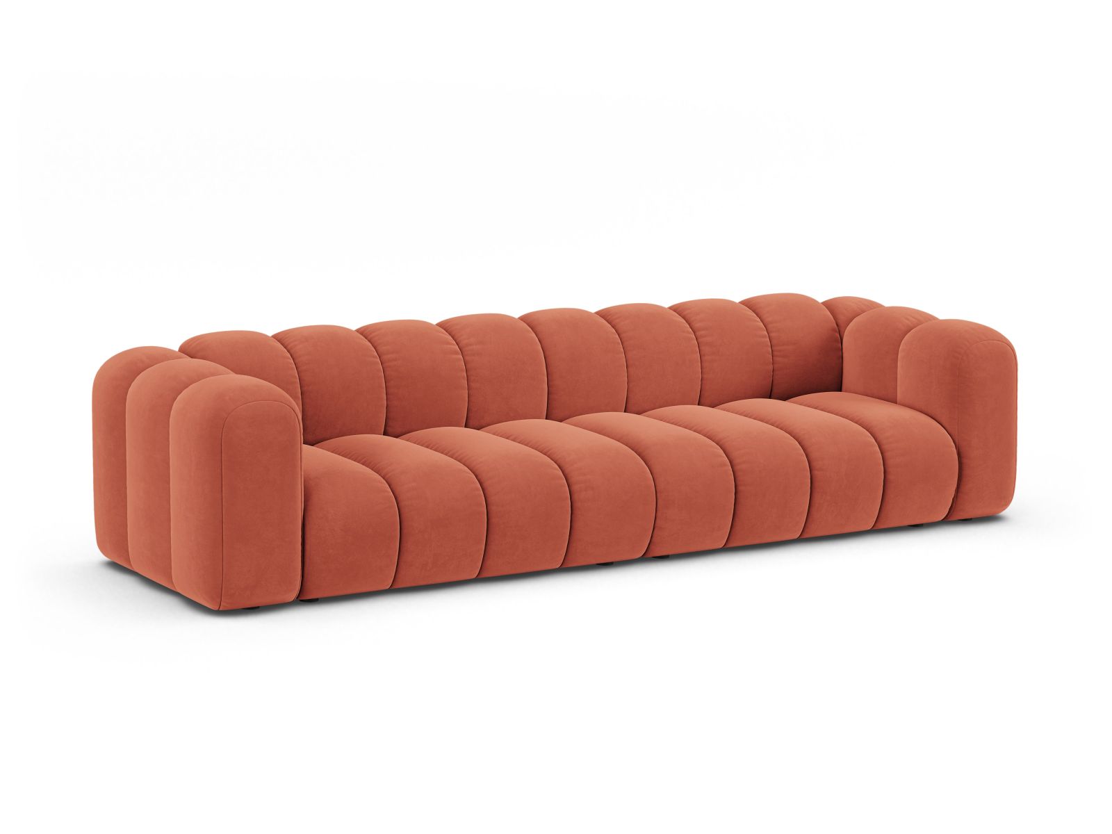 Velvet Modular Sofa, "Lupine", 4 Seats, 290x95x70