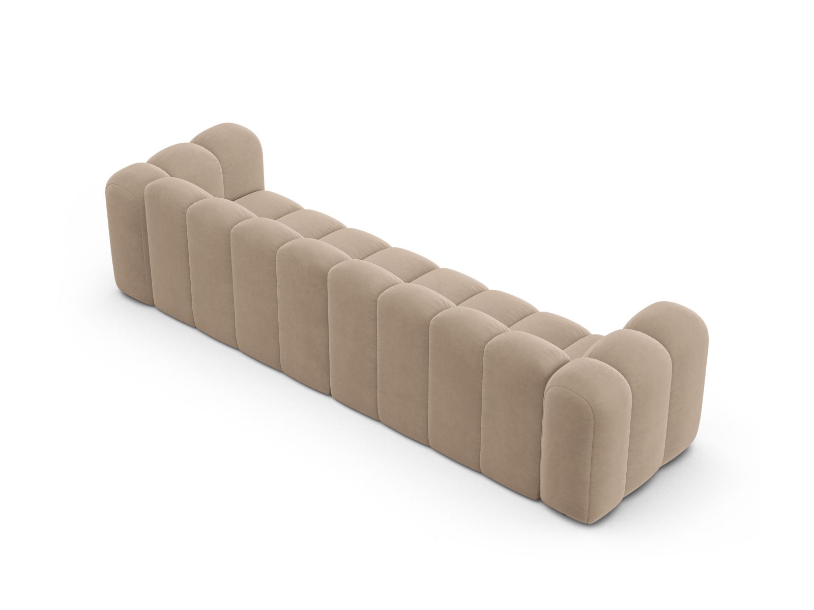 Velvet Modular Sofa, "Lupine", 4 Seats, 290x95x70