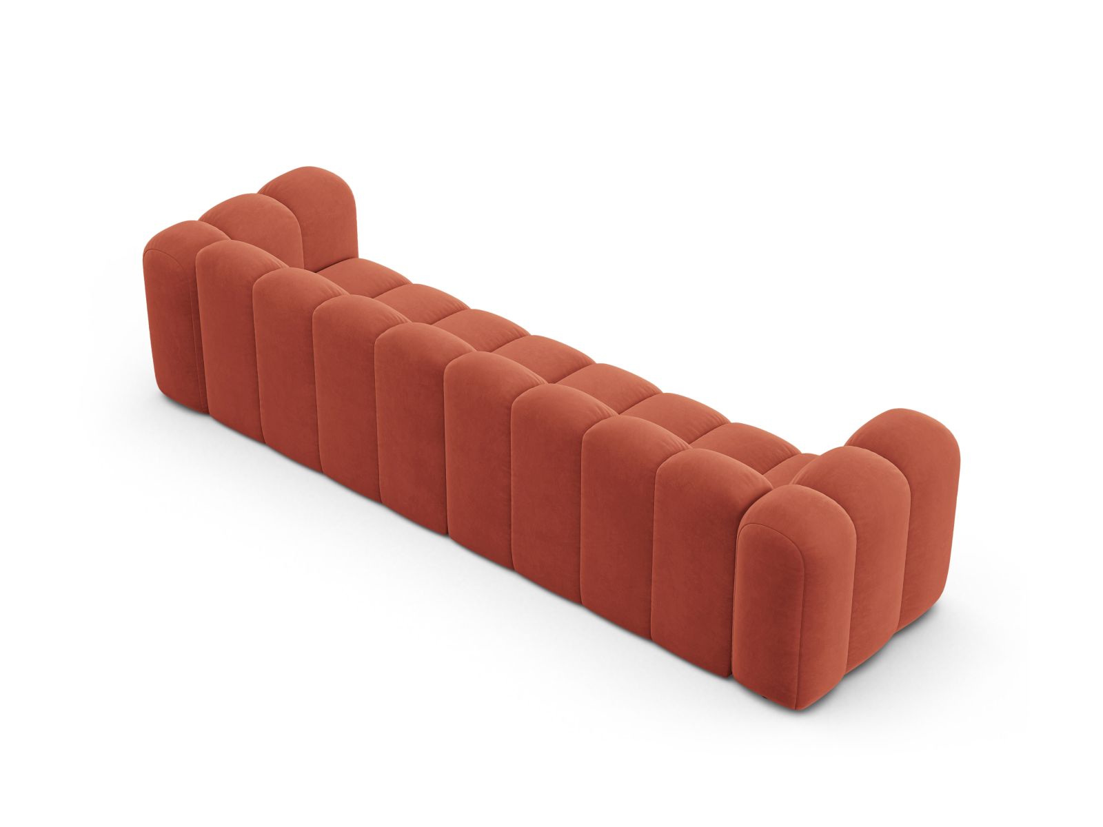 Velvet Modular Sofa, "Lupine", 4 Seats, 290x95x70