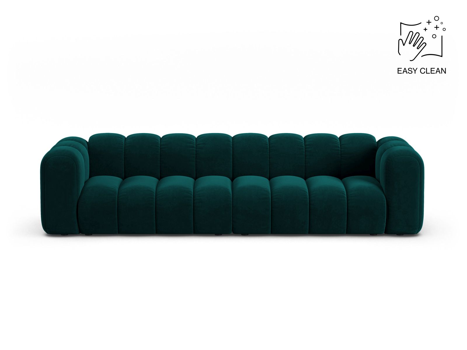 Velvet Modular Sofa, "Lupine", 4 Seats, 290x95x70