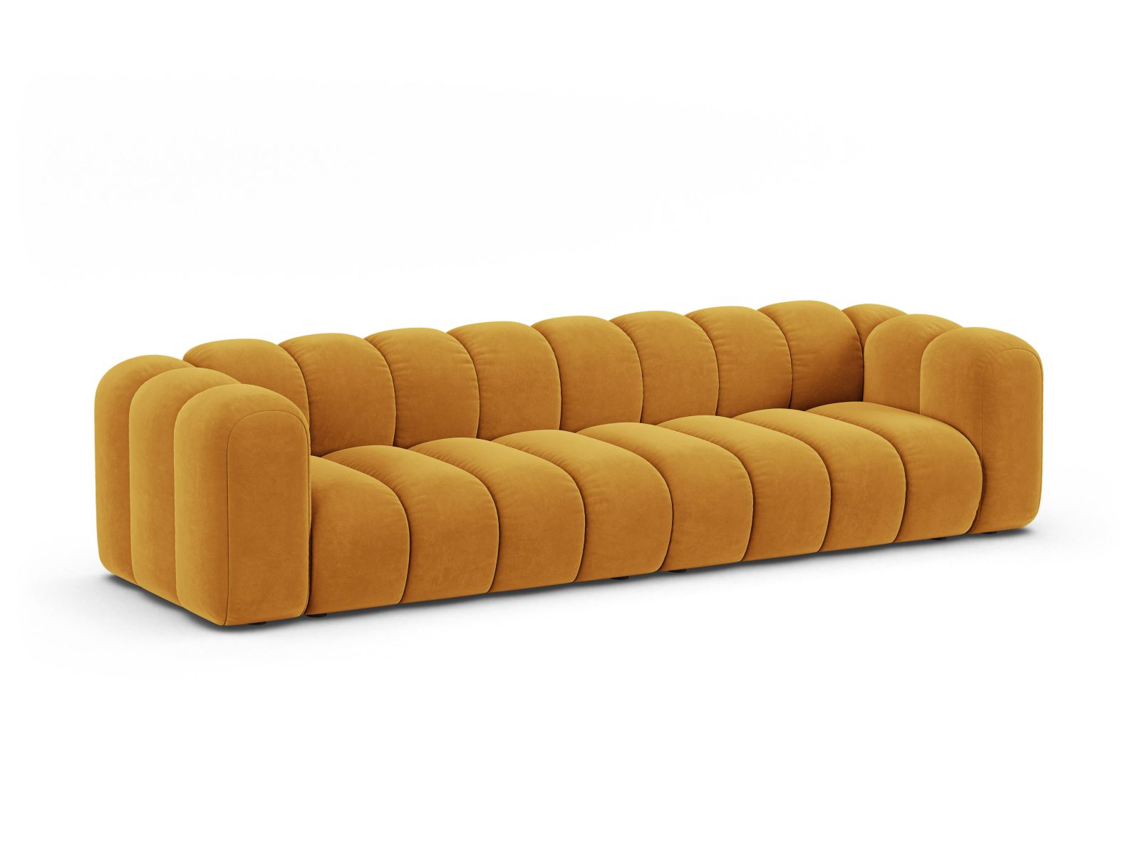 Velvet Modular Sofa, "Lupine", 4 Seats, 290x95x70