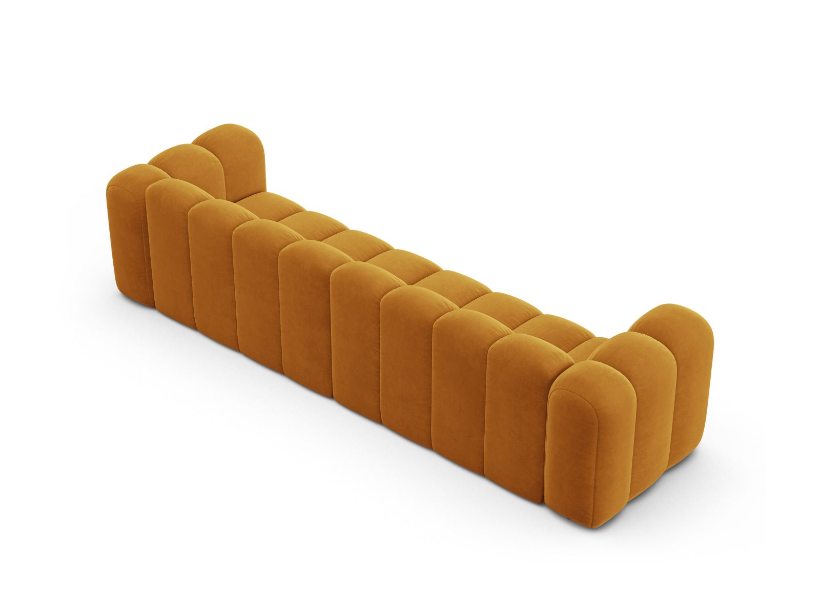 Velvet Modular Sofa, "Lupine", 4 Seats, 290x95x70