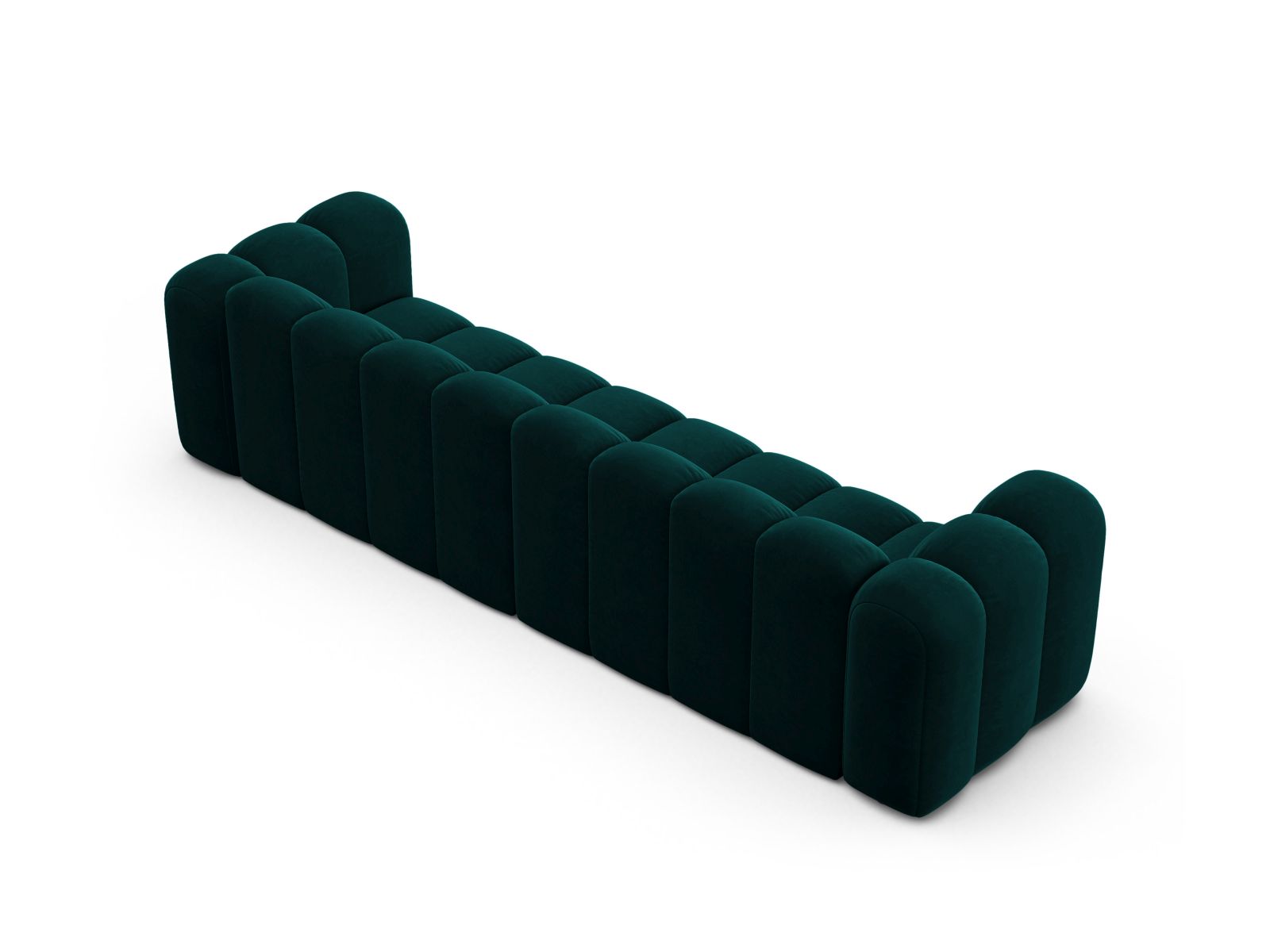 Velvet Modular Sofa, "Lupine", 4 Seats, 290x95x70