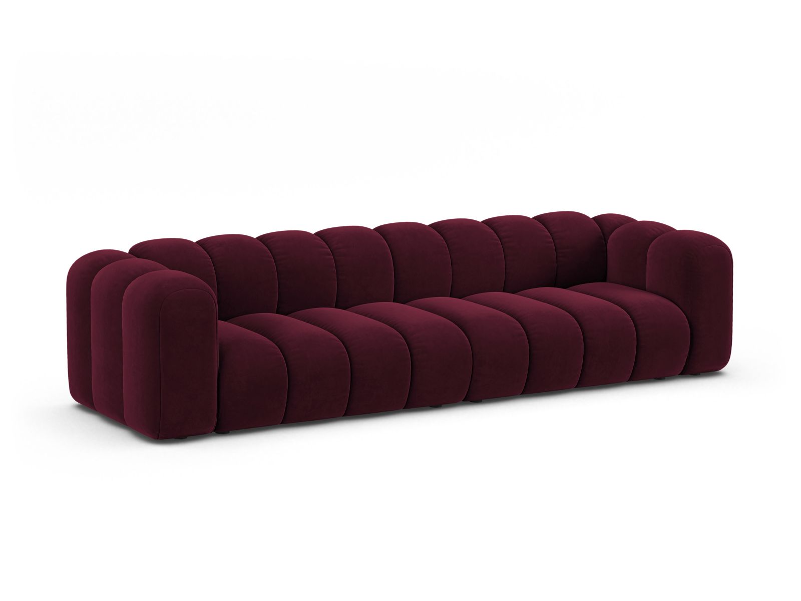 Velvet Modular Sofa, "Lupine", 4 Seats, 290x95x70