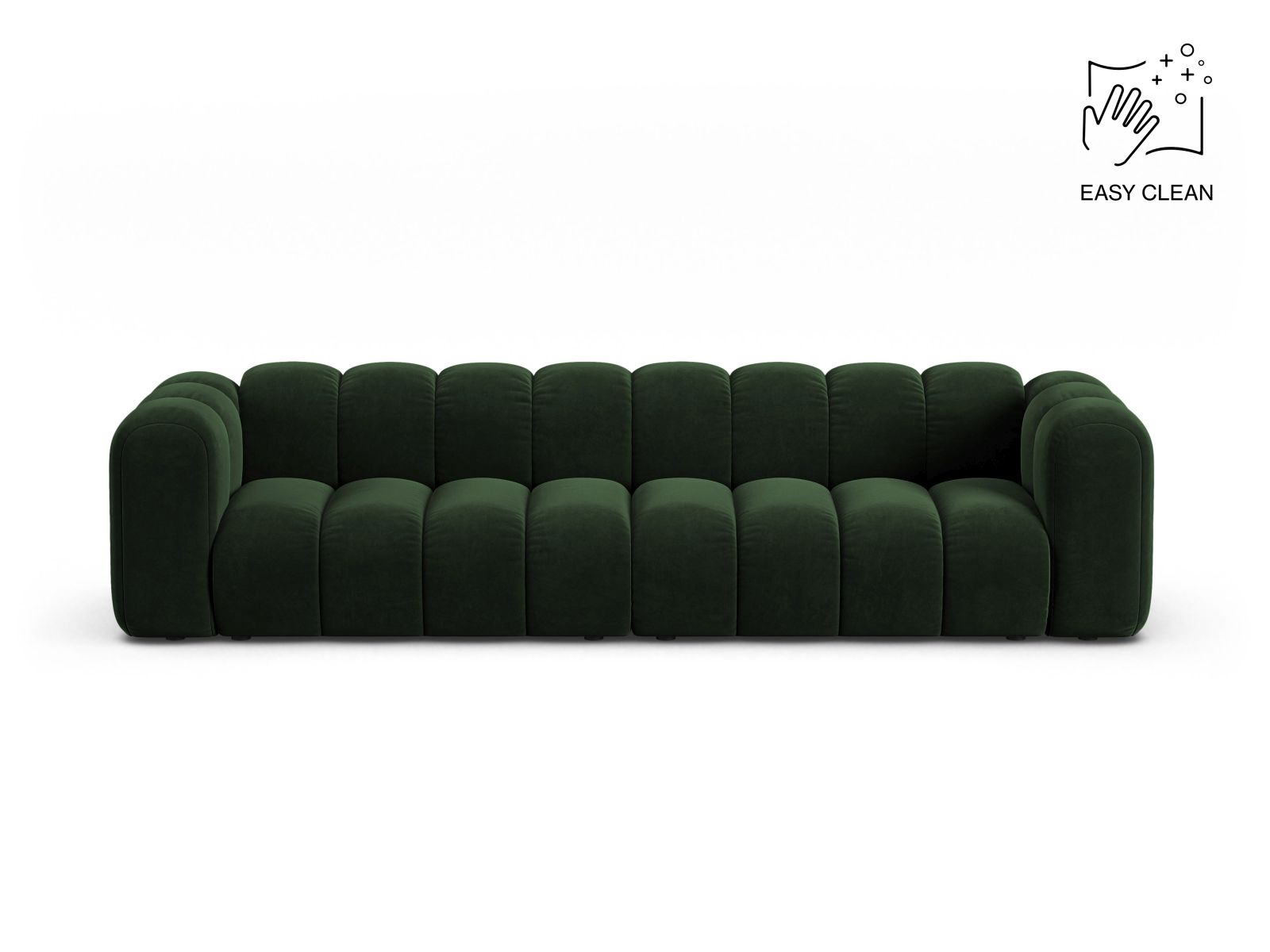 Velvet Modular Sofa, "Lupine", 4 Seats, 290x95x70