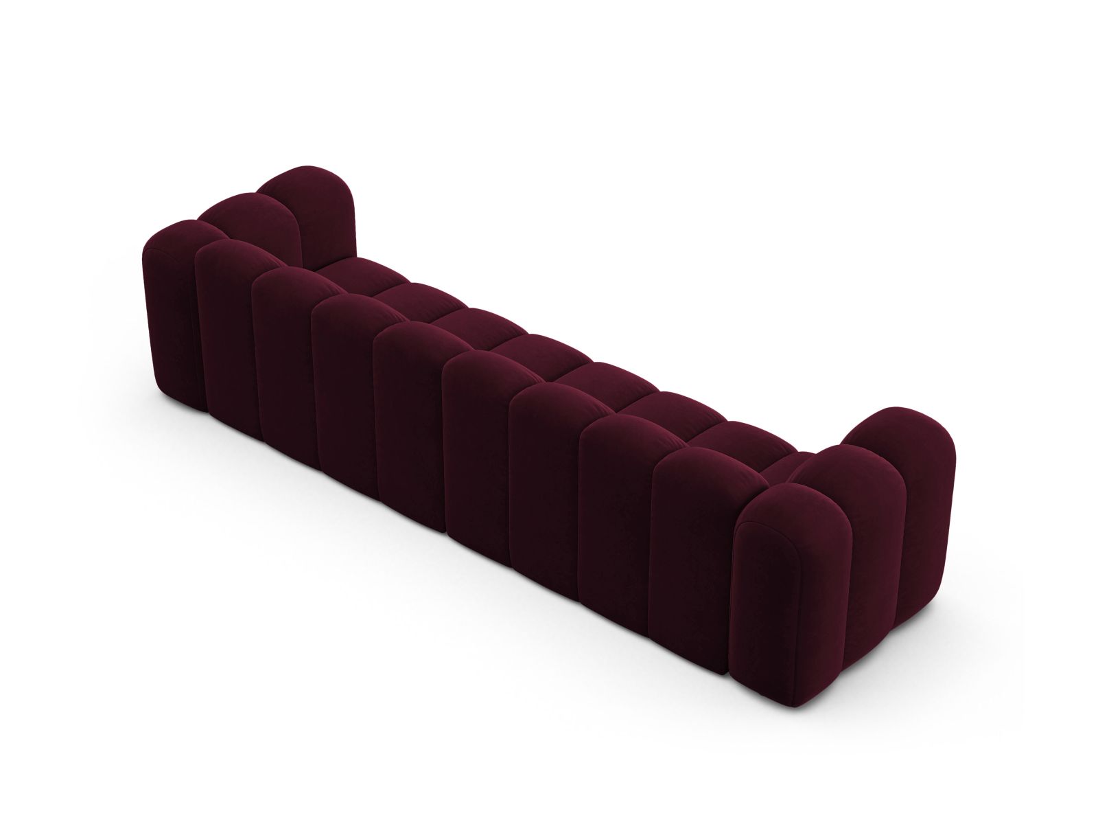 Velvet Modular Sofa, "Lupine", 4 Seats, 290x95x70