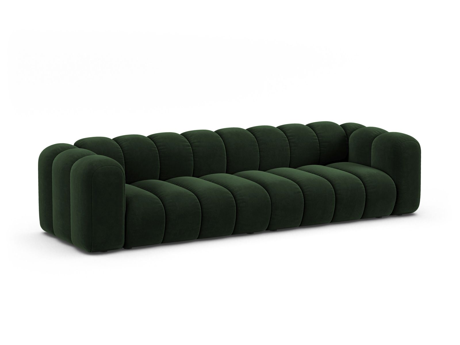 Velvet Modular Sofa, "Lupine", 4 Seats, 290x95x70