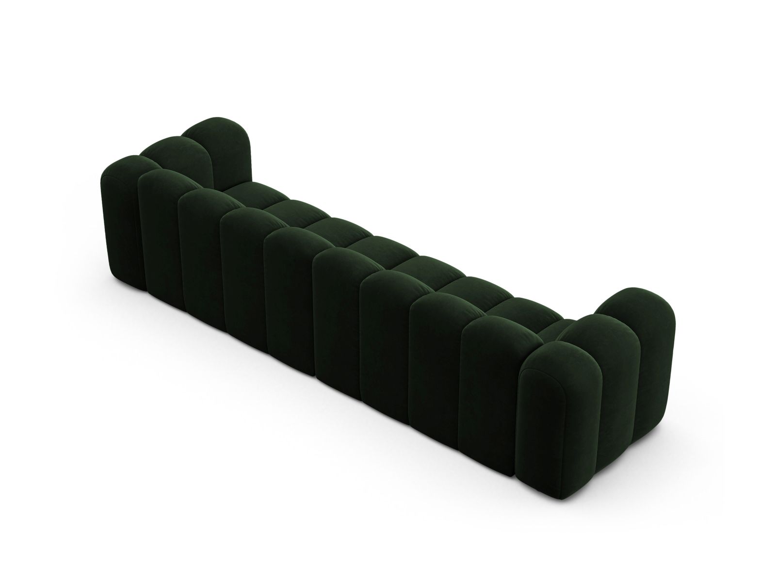 Velvet Modular Sofa, "Lupine", 4 Seats, 290x95x70