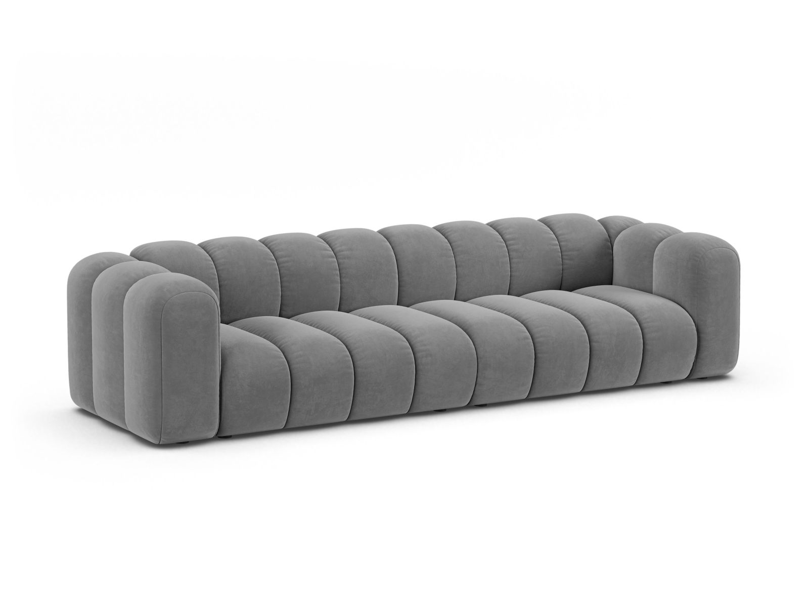 Velvet Modular Sofa, "Lupine", 4 Seats, 290x95x70