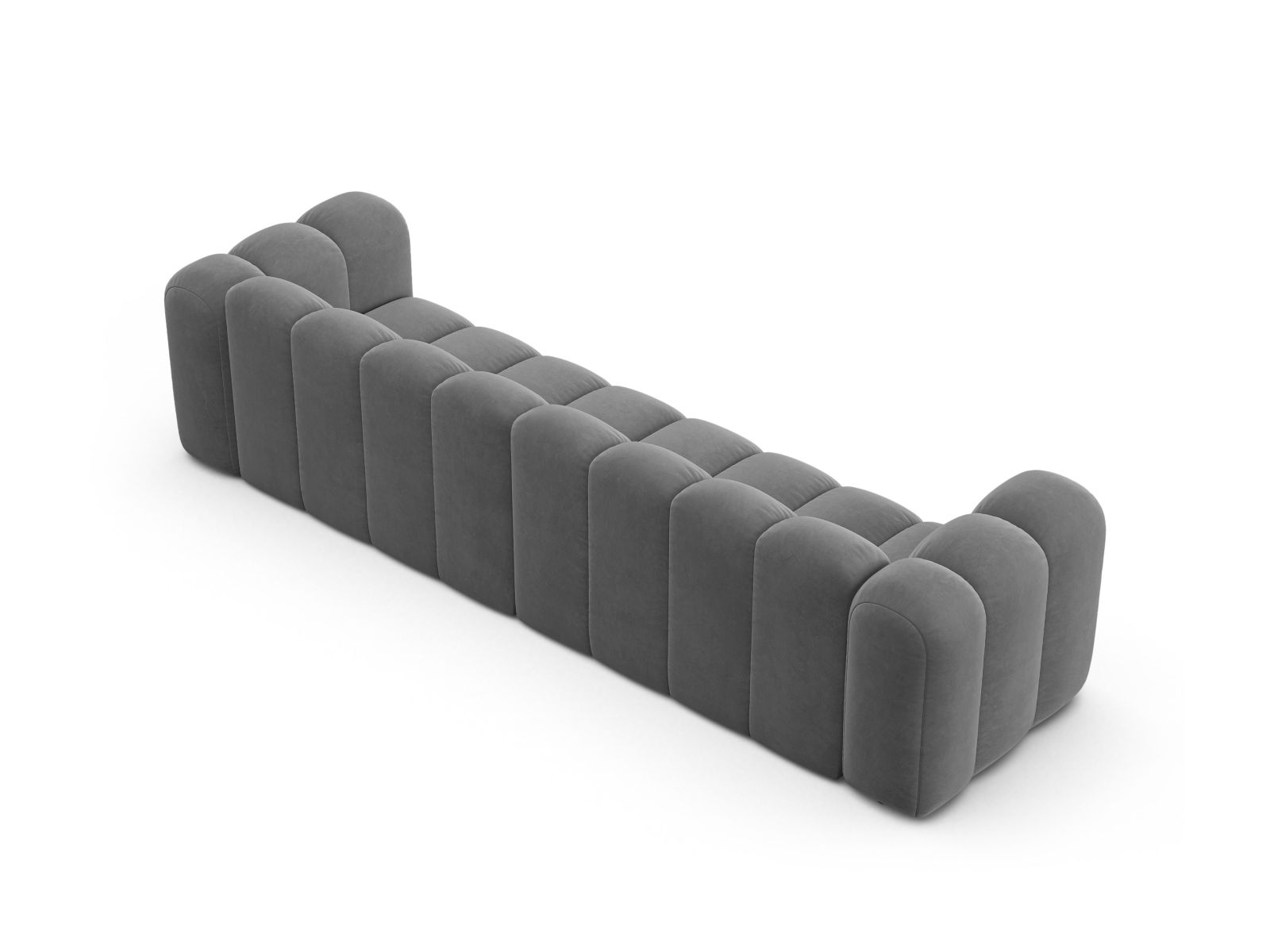 Velvet Modular Sofa, "Lupine", 4 Seats, 290x95x70