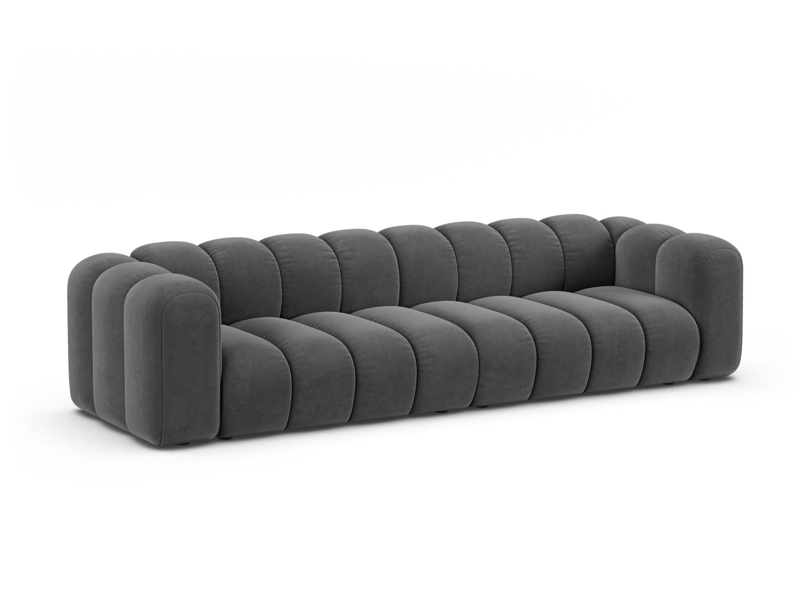 Velvet Modular Sofa, "Lupine", 4 Seats, 290x95x70