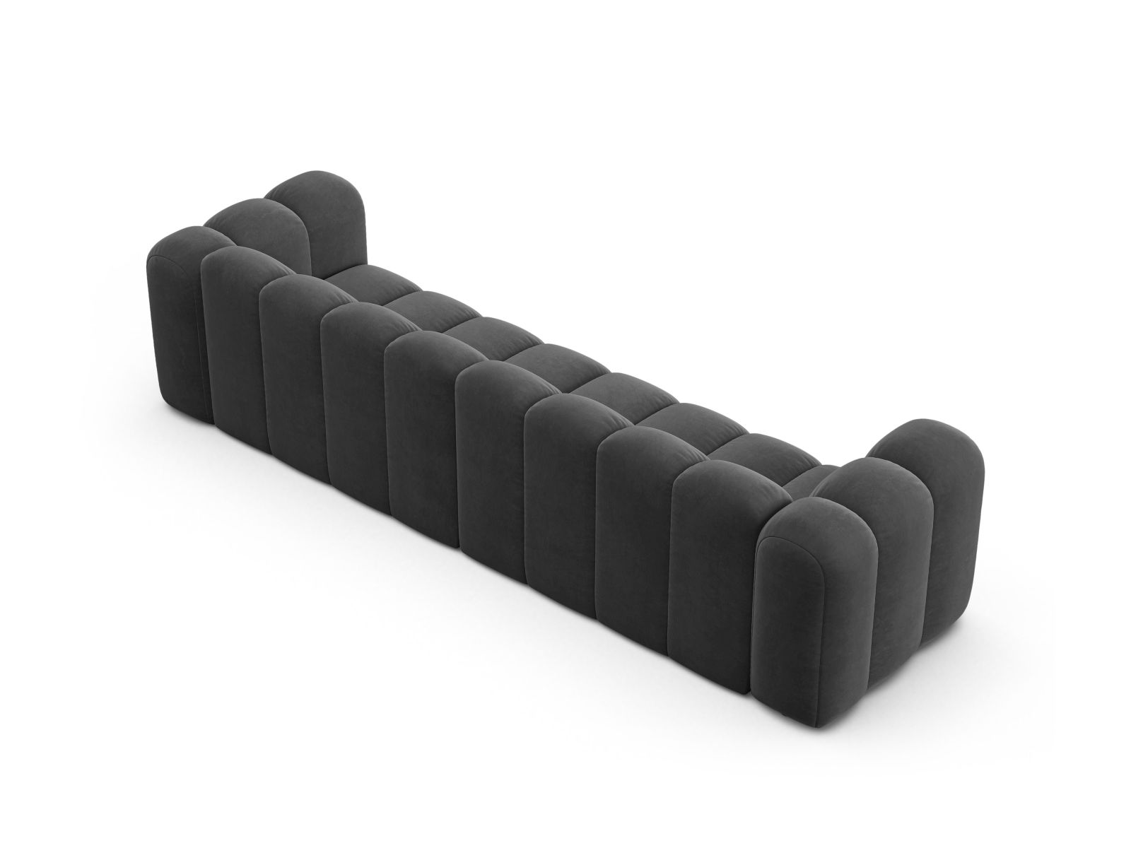 Velvet Modular Sofa, "Lupine", 4 Seats, 290x95x70