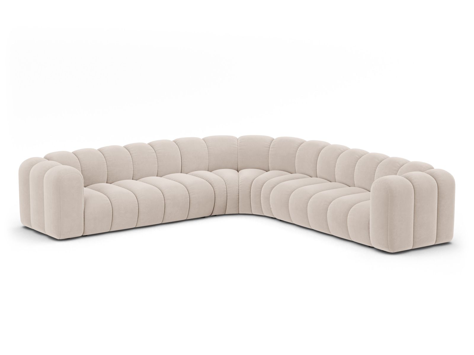 Velvet Symmetrical Modular Corner Sofa, "Lupine", 5 Seats, 309x309x70