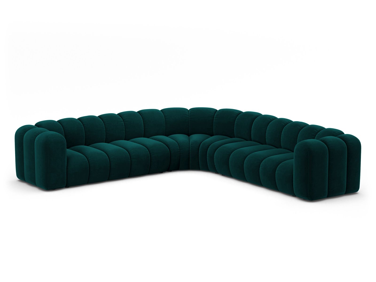 Velvet Symmetrical Modular Corner Sofa, "Lupine", 5 Seats, 309x309x70