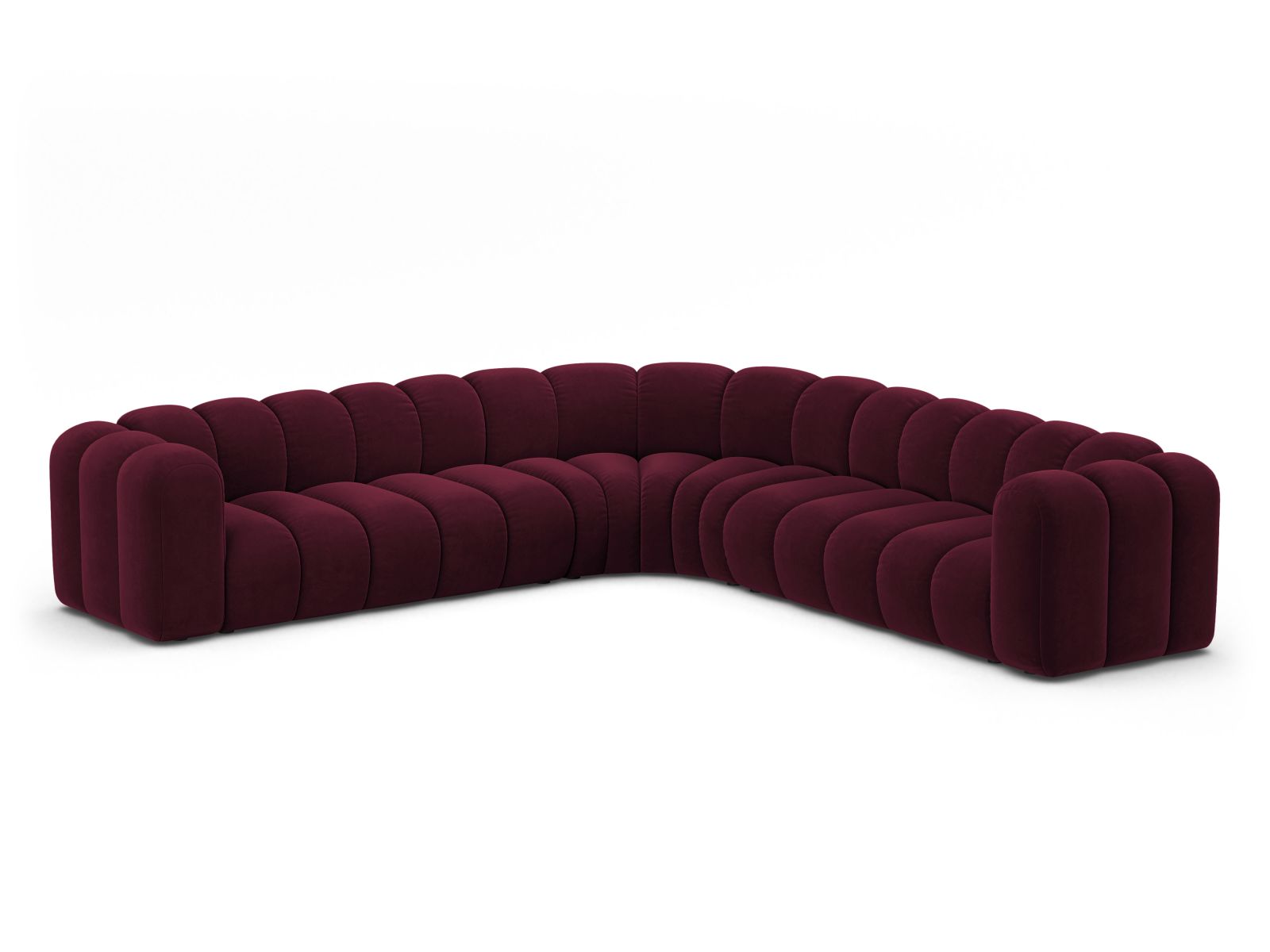 Velvet Symmetrical Modular Corner Sofa, "Lupine", 5 Seats, 309x309x70